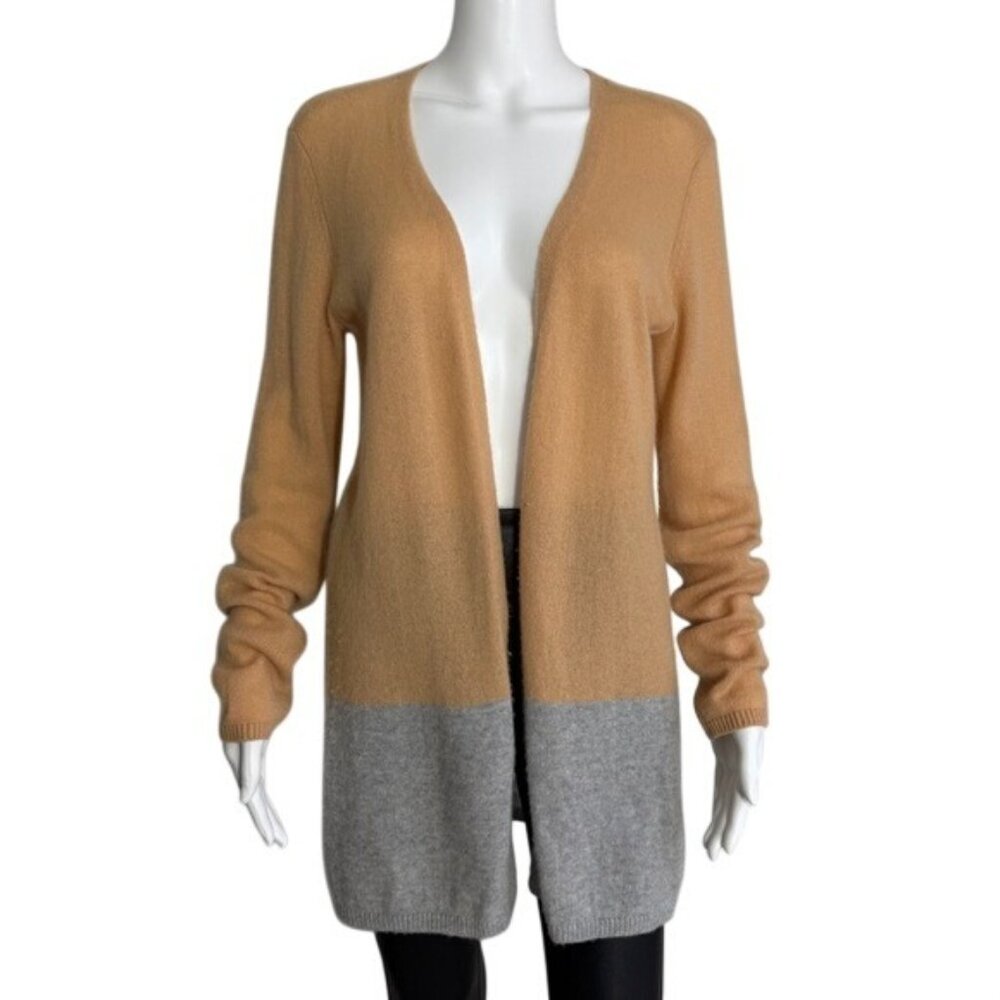 Magaschoni New York Cashmere Colorblock Open Front Cardigan – Size L